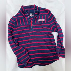 Vineyard Vines Kids Blue and Red Striped Zip Up